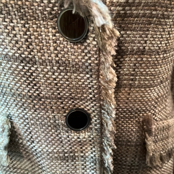 Georgiou Cream/Olive/Gold Tweed Blazer and Shirt Suit, Size 10 - Picture 7 of 16